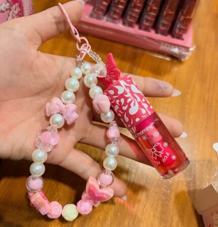 Lip Gloss with Long Butterfly Keyring