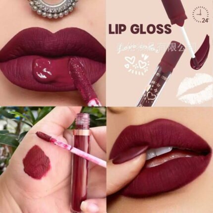 Hold Morning 24H Collagen Long Lasting Lip Gloss – Wine Matte Shade